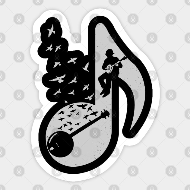 Musical note - Banjo Sticker by barmalisiRTB